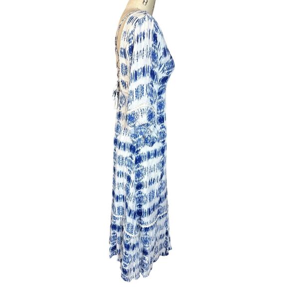 RAGA Backless Midi Dress in Blue & White Size Small - Picture 2 of 6